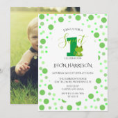 Kikvors Eerste verjaardagsfeestje Stippen Uitnodig Kaart (Voorkant / Achterkant)