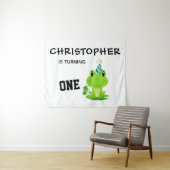 Kikvors Feestje Eerste Verjaardag Moeras Groene Ki Wandkleed (In Situ (horizontaal))