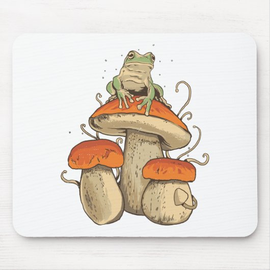 Kikvors met paddenstoelen muismat (Voorkant)