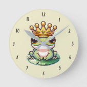 Kikvors Prins in Gouden Kroon Sprookjes Kinderkame Ronde Klok (Voorkant)