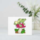 Kikvors slaapt met paddestoel briefkaart (Staand voorkant)