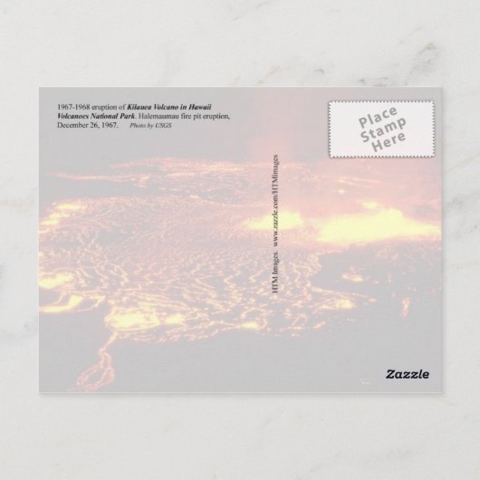 Kilauea Eruption, Hawaii Volcanoes National Park Briefkaart (Achterkant)