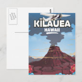 Kīlauea Hawaï vulkaan reisposter Briefkaart (Voorkant / Achterkant)