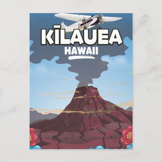 Kīlauea Hawaï vulkaan reisposter Briefkaart (Voorkant)