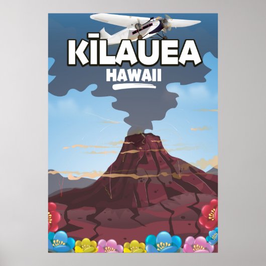 Kīlauea Hawaï vulkaan reisposter Poster (Voorkant)
