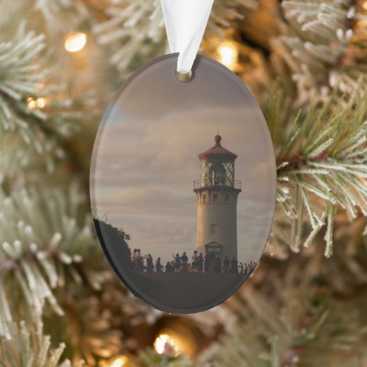 Kilauea Lighthouse bij Dusk op kerst Ornament (Boom)