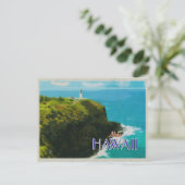 Kilauea Lighthouse Hawaii Vintage Poster Briefkaart (Staand voorkant)