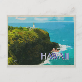 Kilauea Lighthouse Hawaii Vintage Poster Briefkaart