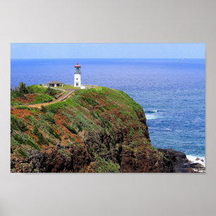 Kilauea Lighthouse op Kauai Poster