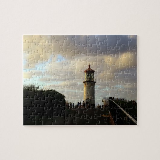 Kilauea Point Lighthouse bij schemering Legpuzzel (Horizontaal)
