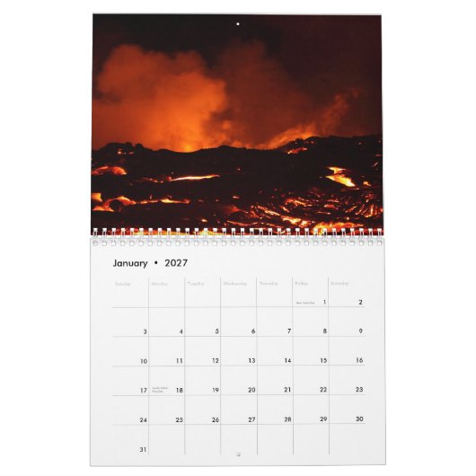 Kilauea Volcano, Hawaii Kalender (Jan 2027)