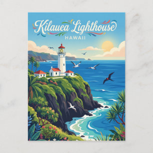 Kilauea-vuurtoren Hawaï Briefkaart