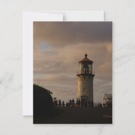 Kilauea Vuurtoren in de schemering op een Feestdagenkaart