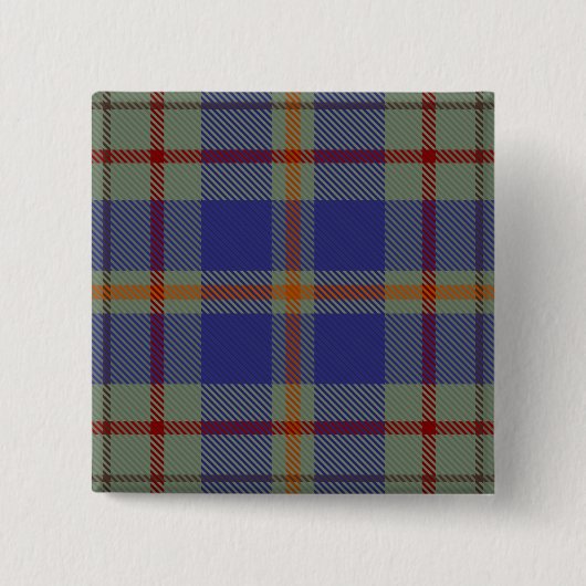 Kildare County Irish Tartan Vierkante Button 5,1 Cm (Voorkant)