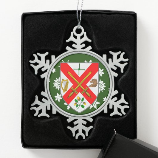 Kildare Ireland Crest Irish Tin Sneeuwvlok Ornament (Kistje)