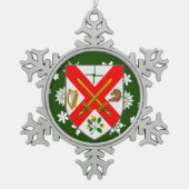 Kildare Ireland Crest Irish Tin Sneeuwvlok Ornament (Voorkant)
