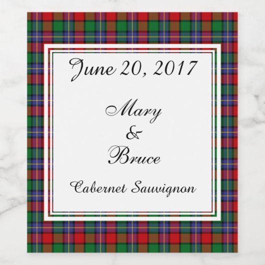 Kilgore Schots Bruiloft Wijn Label Wijn Etiket (Enkel label)