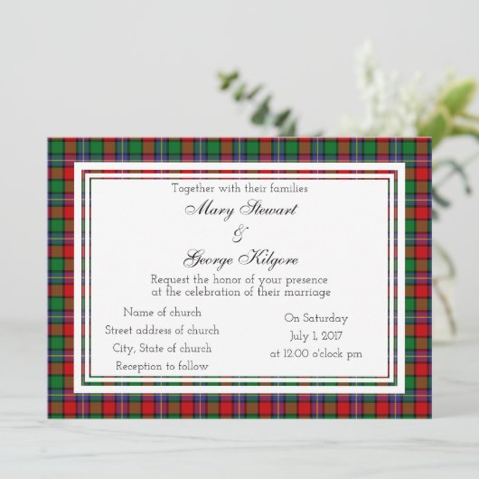 Kilgore Scottish Wedding Invitation Kaart (Staand voorkant)