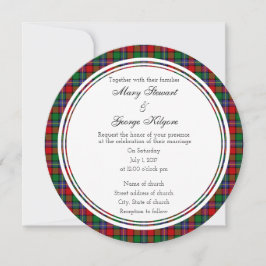 Kilgore Scottish Wedding Round Invitation Kaart