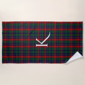 Kilgour Clan Tartan Pset Monogram Beach Towel Strandlaken (Voorkant)
