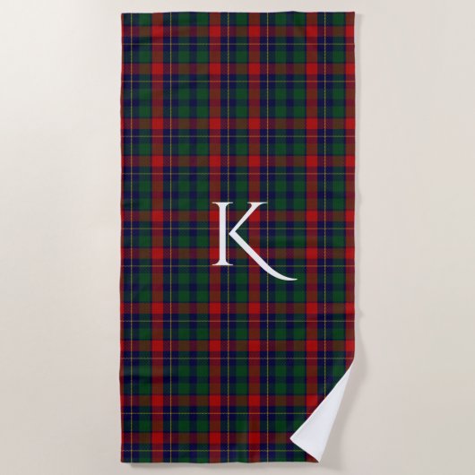 Kilgour Clan Tartan Pset Monogram Beach Towel Strandlaken (Voorkant)