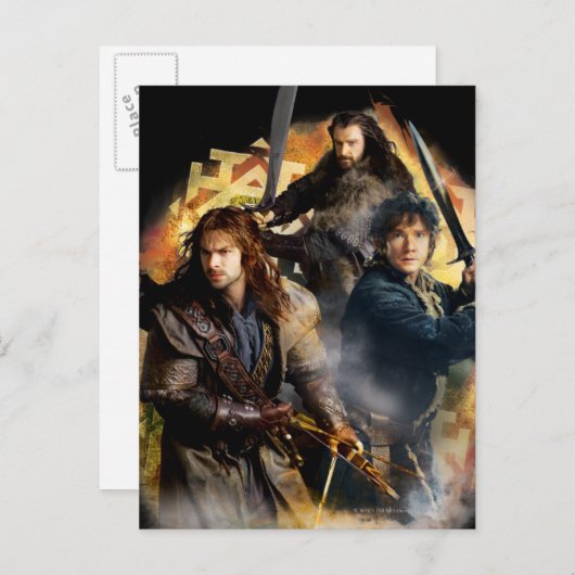 Kili, BILBO BAGGINS™ & THORIN OAKENSHIELD™ Art Briefkaart (Voorkant / Achterkant)