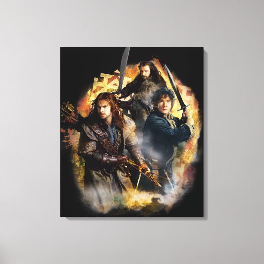 Kili, BILBO BAGGINS™ & THORIN OAKENSHIELD™ Art Canvas Afdruk (Voorkant)