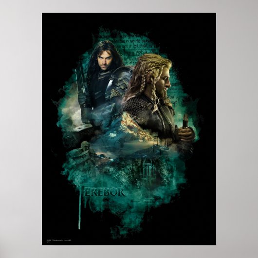 Kili en Fili over Erebor Poster (Voorkant)