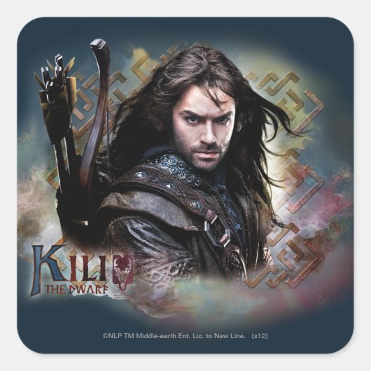 KILI THE DWARF™ met naam Vierkante Sticker (Voorkant)