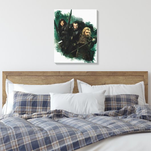 Kili, THORIN OAKENSHIELD™ en Fili Graphic Canvas Afdruk (Insitu (Slaapkamer))