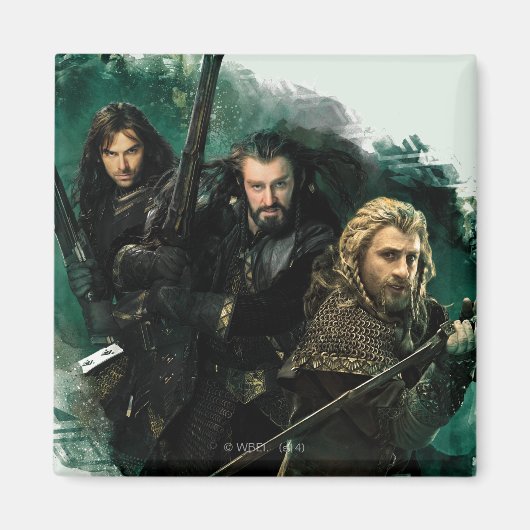 Kili, THORIN OAKENSHIELD™ en Fili Graphic Magneet (Voorkant)