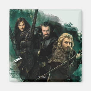 Kili, THORIN OAKENSHIELD™ en Fili Graphic Magneet