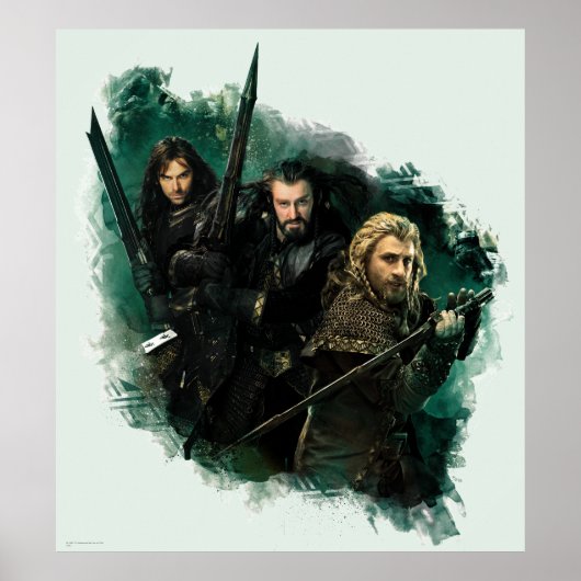 Kili, THORIN OAKENSHIELD™ en Fili Graphic Poster (Voorkant)