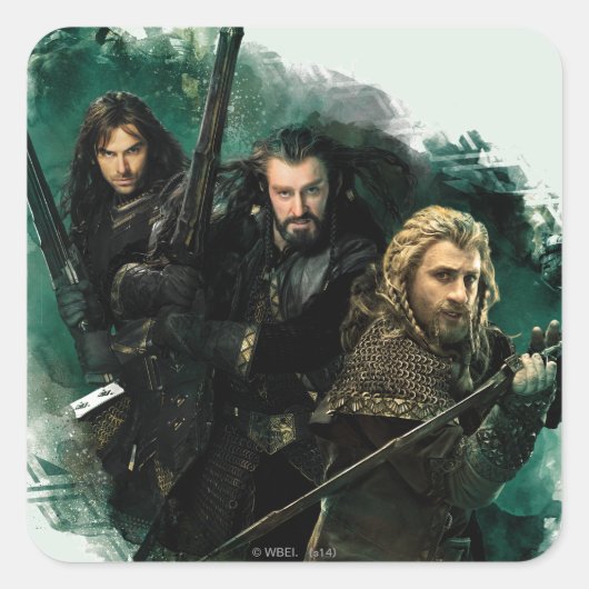 Kili, THORIN OAKENSHIELD™ en Fili Graphic Vierkante Sticker (Voorkant)