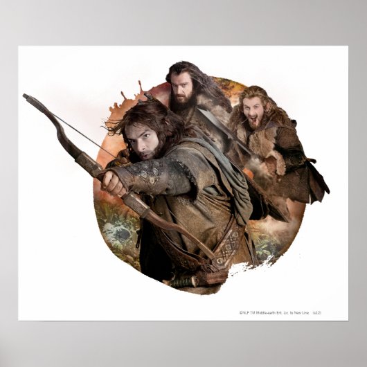 Kili, THORIN OAKENSHIELD™ en Fili Poster (Voorkant)