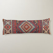 Kilim Aztec Red Blue Tan  Lichaamskussen (Achterkant)