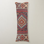 Kilim Aztec Red Blue Tan  Lichaamskussen (Voorkant Verticaal)