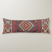Kilim Aztec Red Blue Tan  Lichaamskussen (Voorkant)