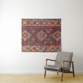 Kilim Aztec Red Blue Tan  Wandkleed (In Situ (horizontaal))