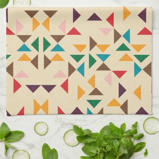 Kilim driehoek patroon beige theedoek (Gevouwen)