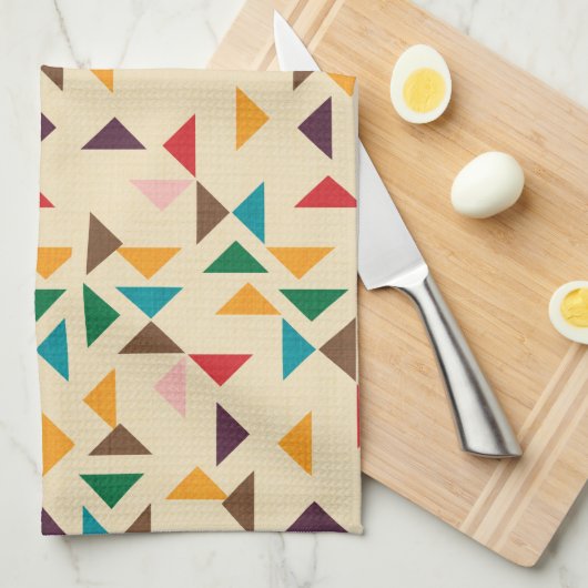 Kilim driehoek patroon beige theedoek (Quarter Fold)