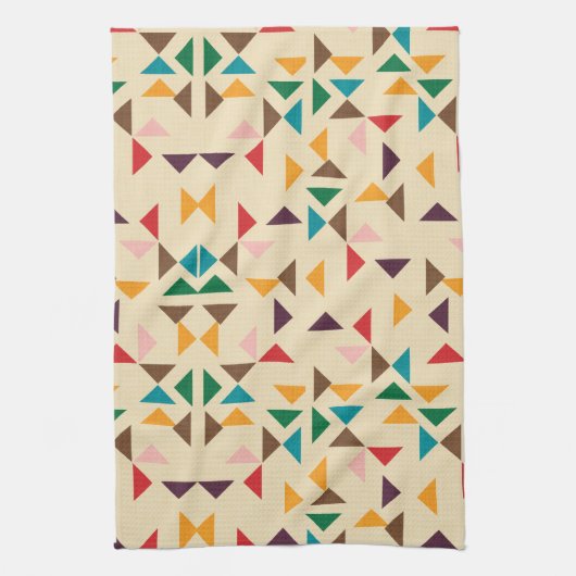 Kilim driehoek patroon beige theedoek (Verticaal)