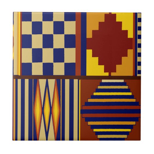 Kilim gebedskleed ontwerp tegeltje (Voorkant)