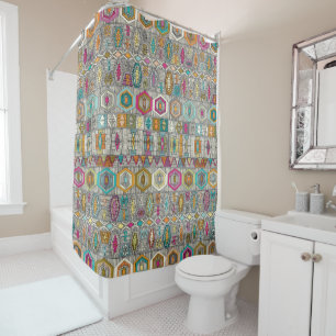 kilim pembe douchegordijn