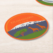Kilimanjaro Altitude Ronde Kartonnen Onderzetter (Gebogen)