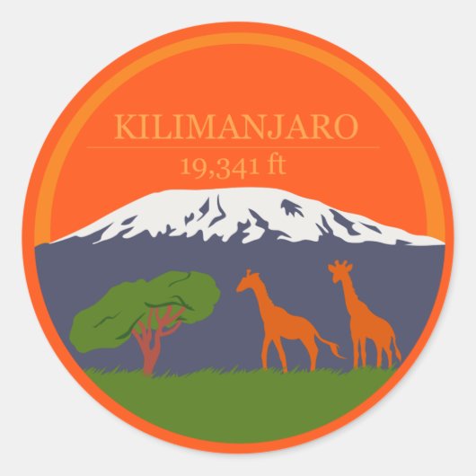 Kilimanjaro Altitude Ronde Sticker (Voorkant)