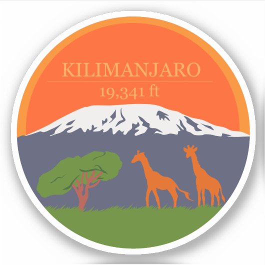 Kilimanjaro Altitude Sticker (Voorkant)