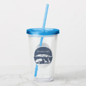 Kilimanjaro (blauw) acryl drinkbeker (Achterkant)