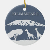Kilimanjaro (blauw) keramisch ornament (Voorkant)