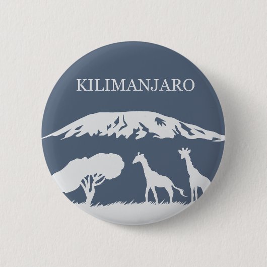 Kilimanjaro (blauw) ronde button 5,7 cm (Voorkant)